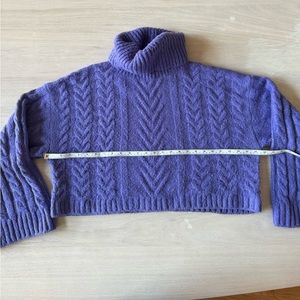 Purple Chunky Cropped Turtleneck